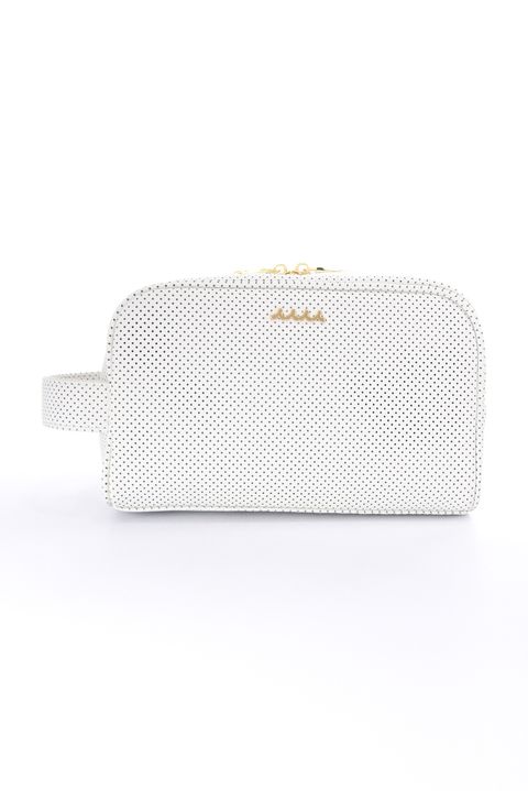 【26SS】 CONTINUA PUNCHING ETHICAL LEATHER TRAVEL POUCH / パンチング エシカルレザー トラベルポーチ (ホワイト)