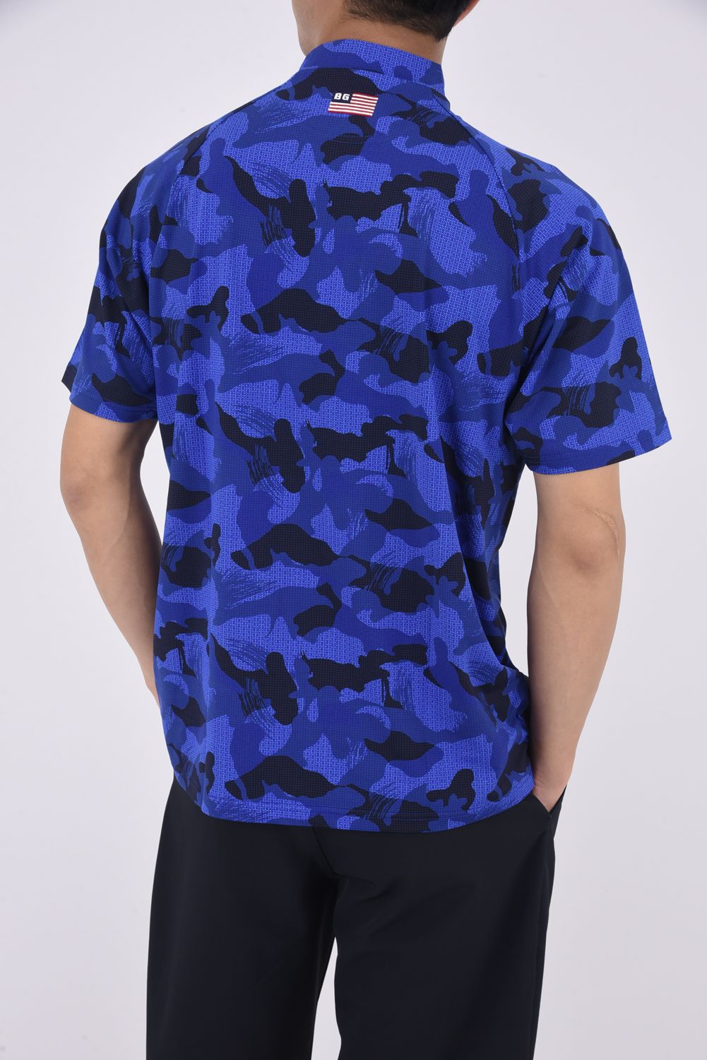 MENS CAMOUFLAGE HIGH NECK RELAXED FIT/ カモフラ リラックスフィット ハイネックトップス (ネイビー)