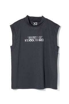 【26SS】【レディース】 DOT MESH NS MOCK TEE / ドットメッシュ生地 3Dブランドロゴ ノースリーブ モックネックTシャツ (ブラック)