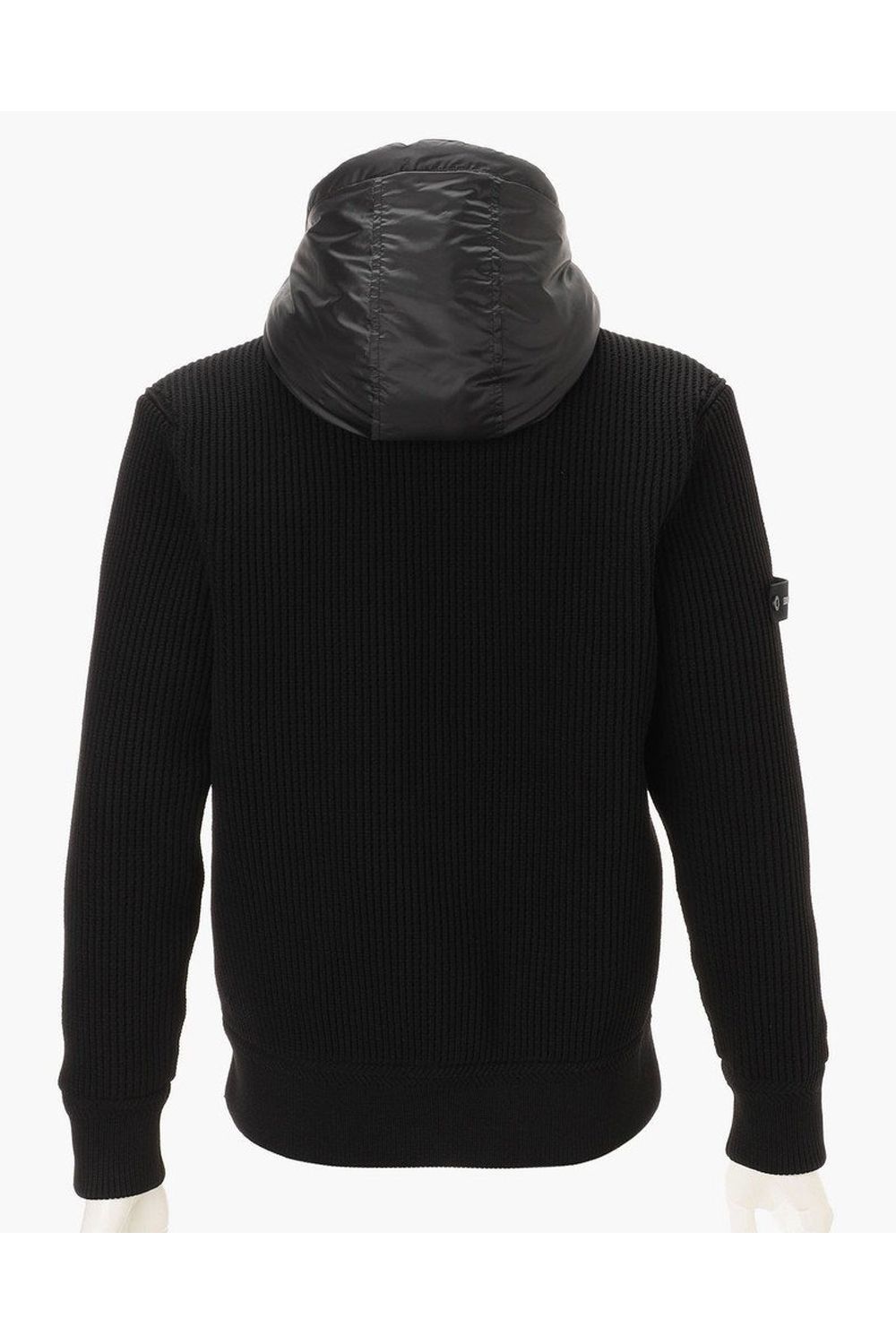 【26AW】 MEN'S WINDBLOCK RIB KNIT PARKA / 畦編みニット&キルティング ハイブリッド中綿パーカー (ブラック)