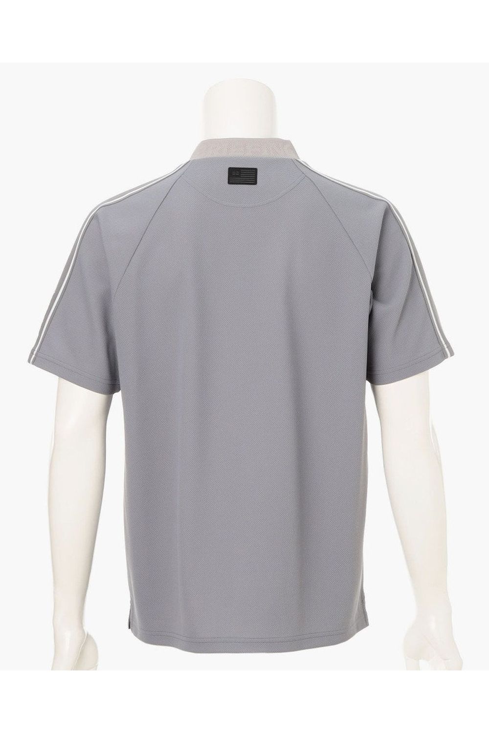 【26SS】 MEN'S LINE HIGHNECK RF / カノコ生地 ラインロゴテープ リラックスフィット モックネックTシャツ (グレー)