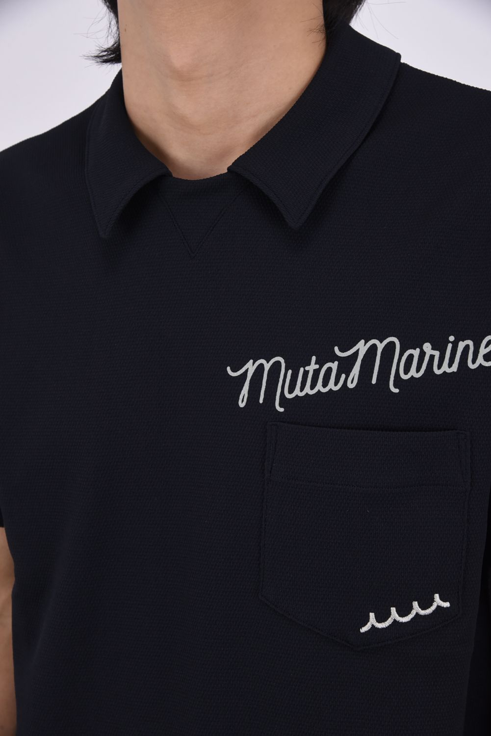 【26SS】 POPCORN KNIT HEM RIB PULL POLO / ポップコーンニット ヘムリブ ポロシャツ (ブラック)