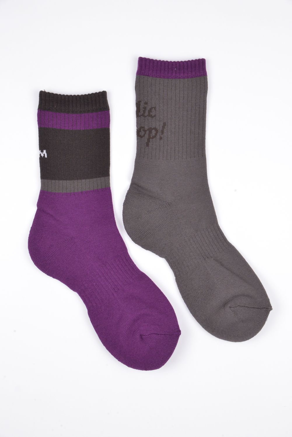 【26SS】 CREW SOCKS / アシンメトリー クルーソックス (パープル)