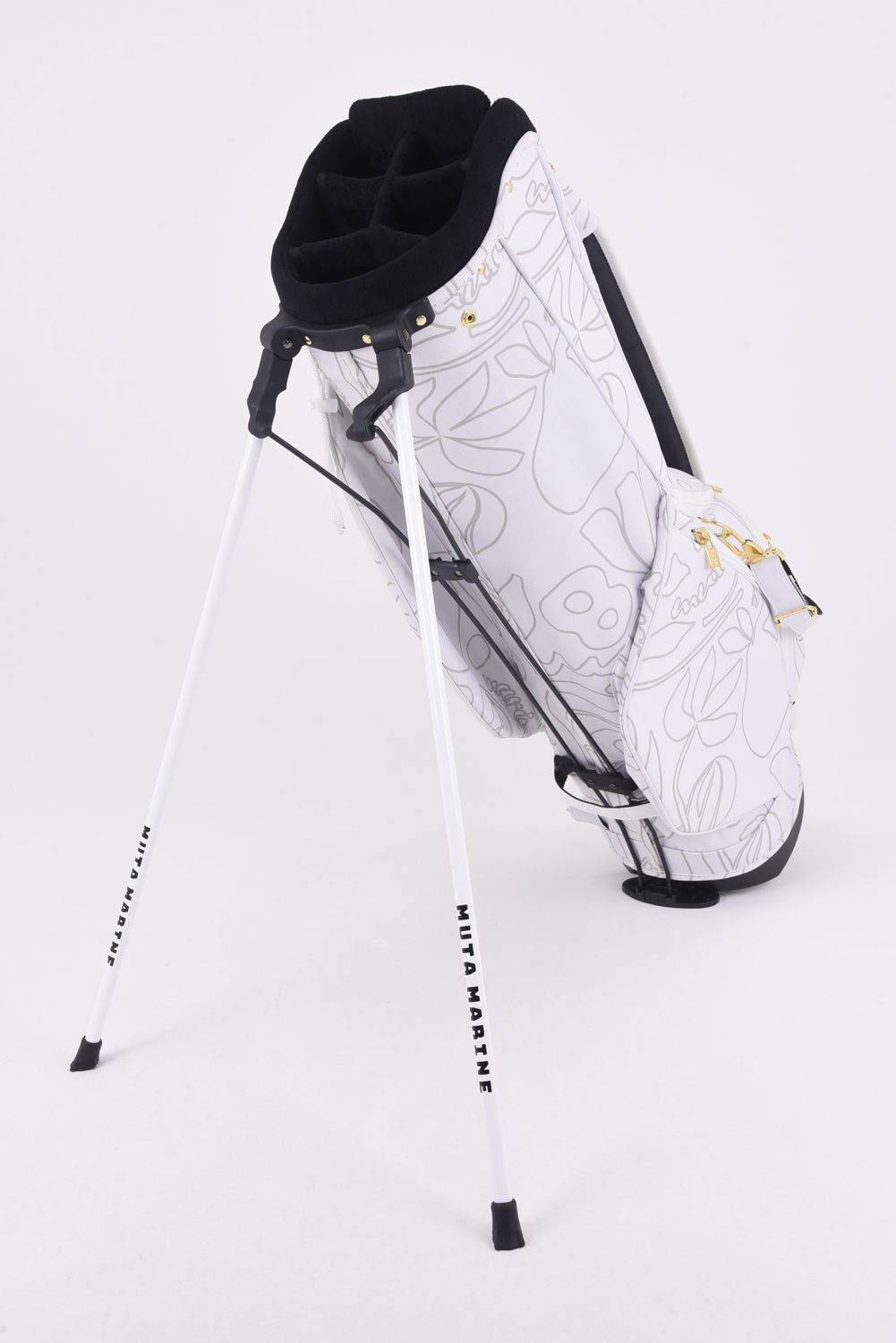 【銀行振込・代金引換不可】【返品・交換不可】 CADDY BAG & COVER / ボタニカル柄 キャディバッグ&ヘッドカバーセット (ホワイト)