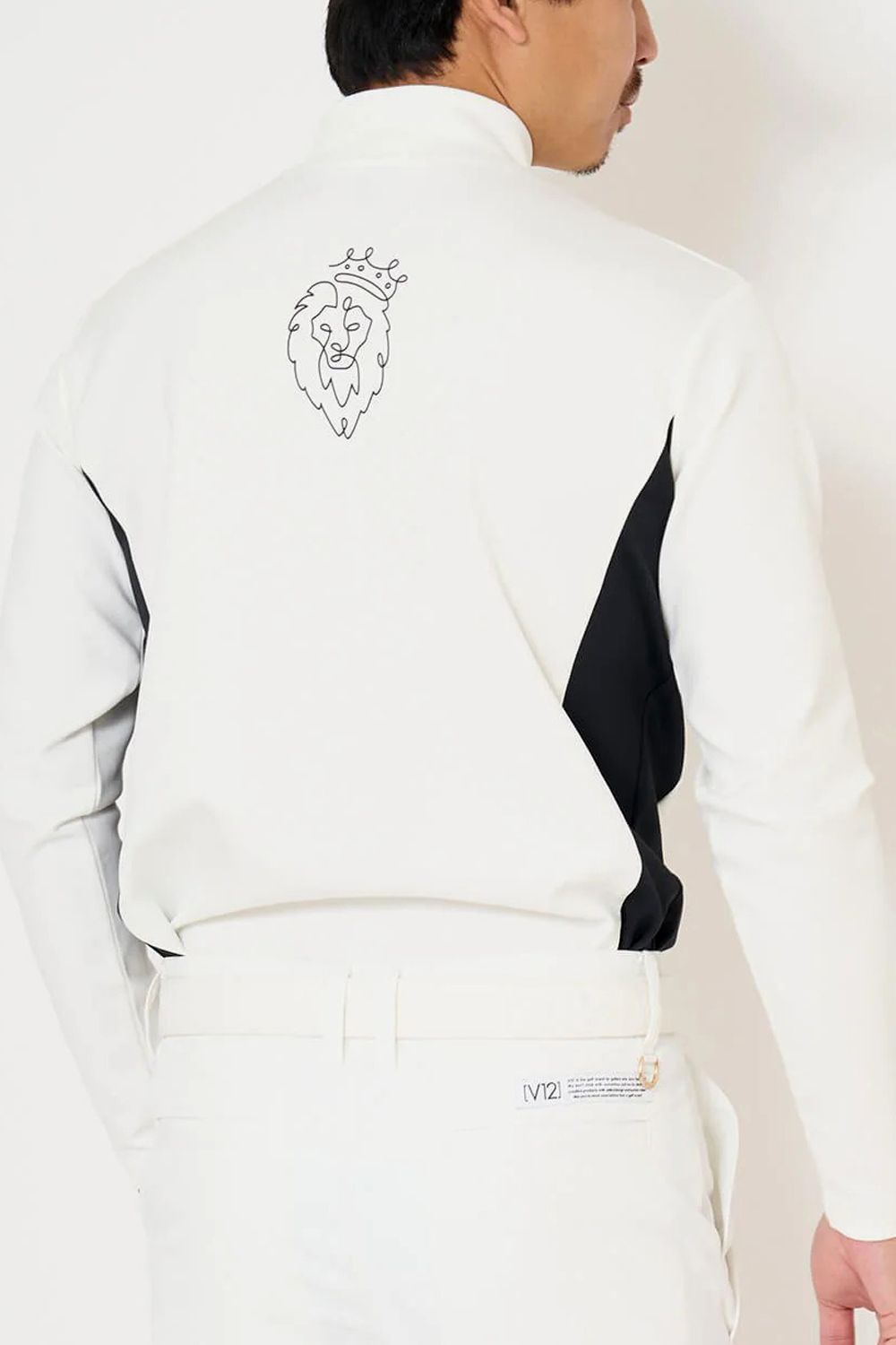 【26AW】 OHSL MOCK / モノトーン バイカラー ロングスリーブ モックネックTシャツ (ホワイト)