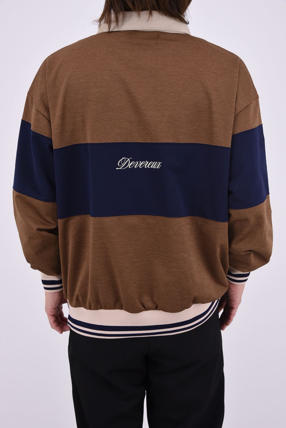【26AW】 DVG L/S LINE POLO / ロングスリーブ ポロシャツ (ブラウン)