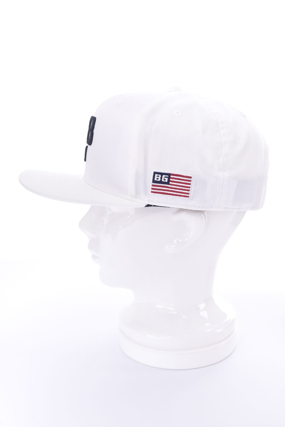 【26SS】 MEN’S BG LOGO FLAT VISOR CAP / BGロゴ フラットキャップ (ホワイト)