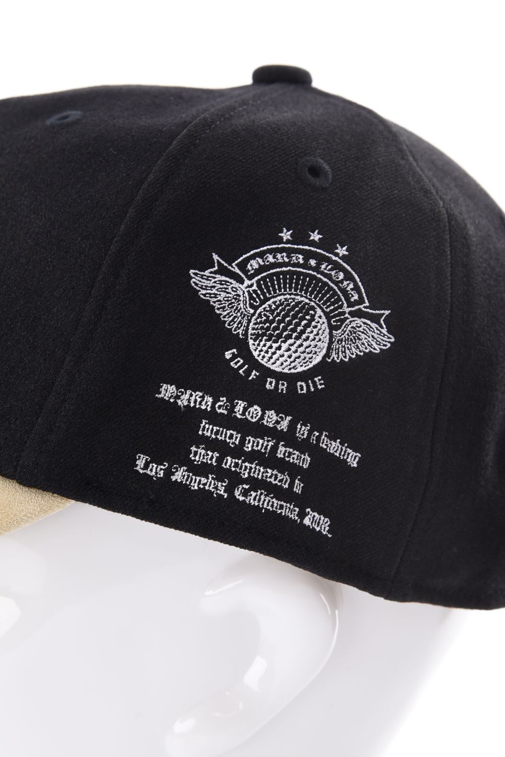 【26AW】 TRIUMPH SUEDE COMBO CAP / チャンピオンシップエンブレム バイカラー異素材 キャップ (ブラック)