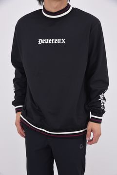 【25AW】 16Runclub Stripe Rib Mock / ロゴプリント ストライプリブ ロングスリーブ モックネック (ブラック)