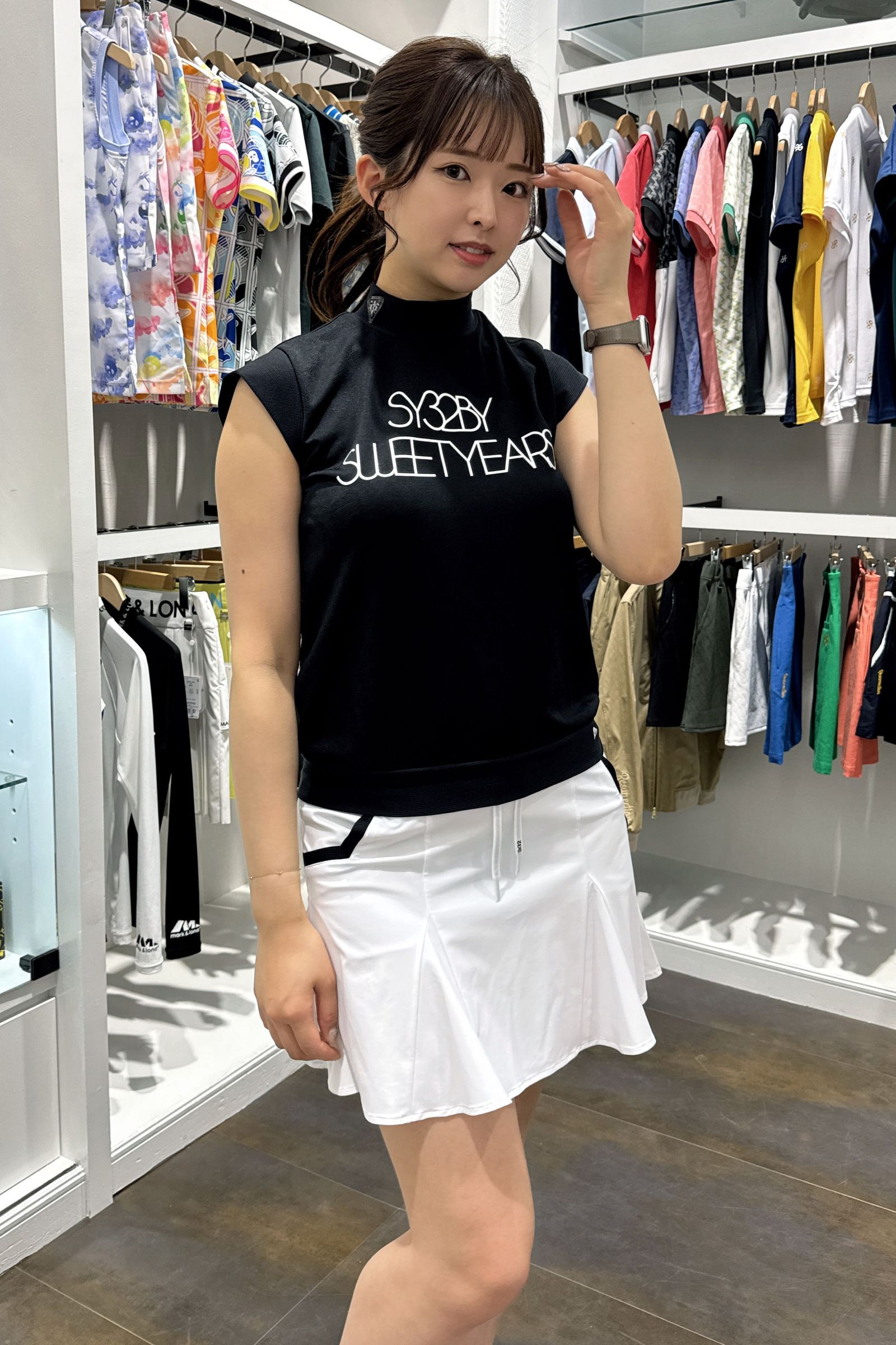 レディース モックネック ORIGINAL JQ SHORT SLEEVE MOCK BLACK SY32 GOLF エスワイサーティートゥバイスウィートイヤーズ ゴルフ ORIGINAL JQ SHORT SLEEVE MOCK｜WOMEN'S - 【公式】SY32 by