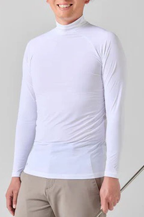 【返品・交換不可】 ICE MESH MOCK NECK / モックネック メッシュ 機能性冷感インナー (ホワイト) (ユニセックス)