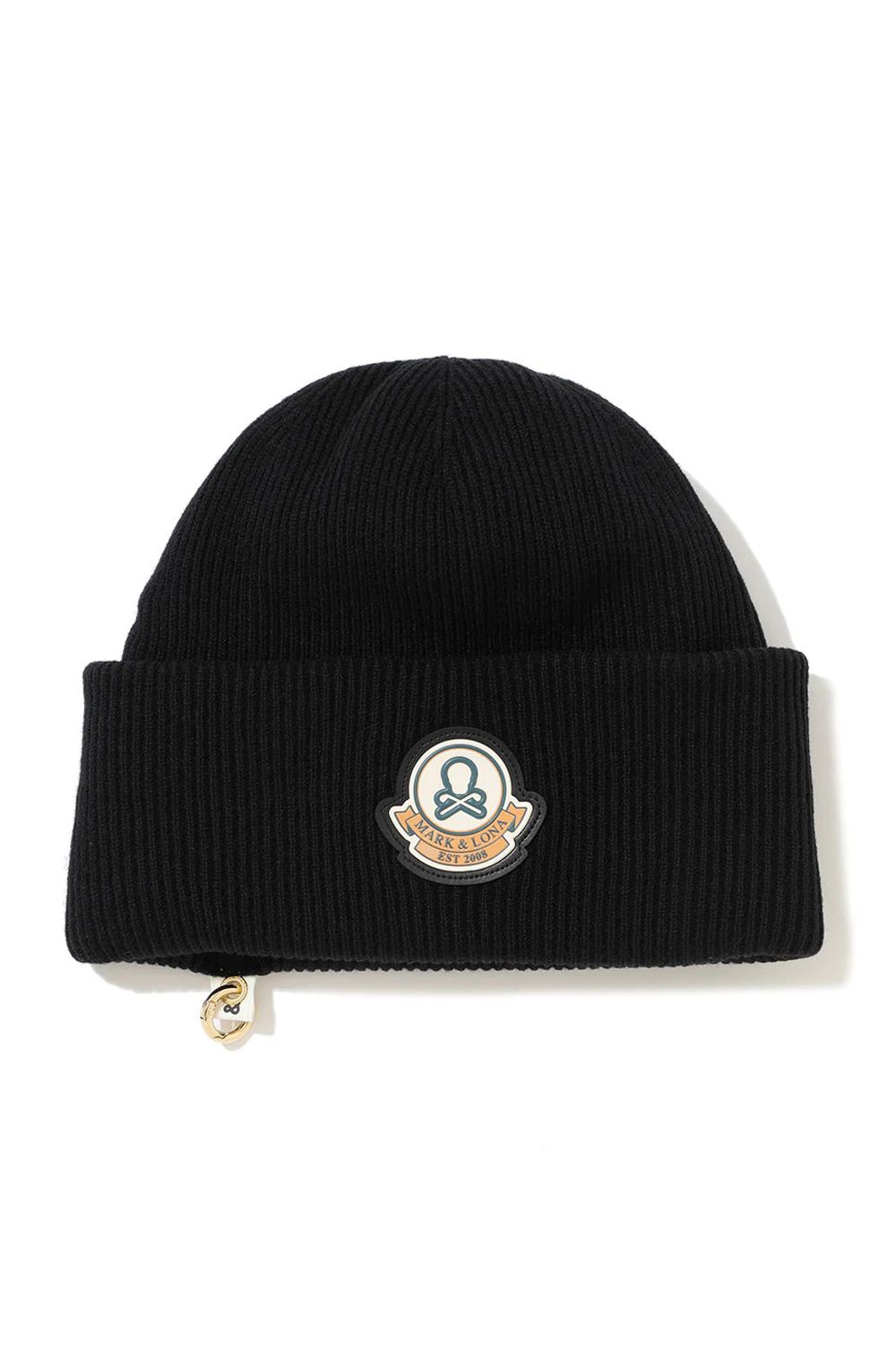EVER WHOLE GARMENT MERINO BEANIE / ブランクスカルワッペン カラビナ付き ワッチキャップ (ブラック)