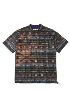【2026AW 木村拓哉さん着用】 REGALIA CINCH MESH MOCK / オリジナルフェアアイル柄 メッシュ生地 モックネックTシャツ (ブラック)