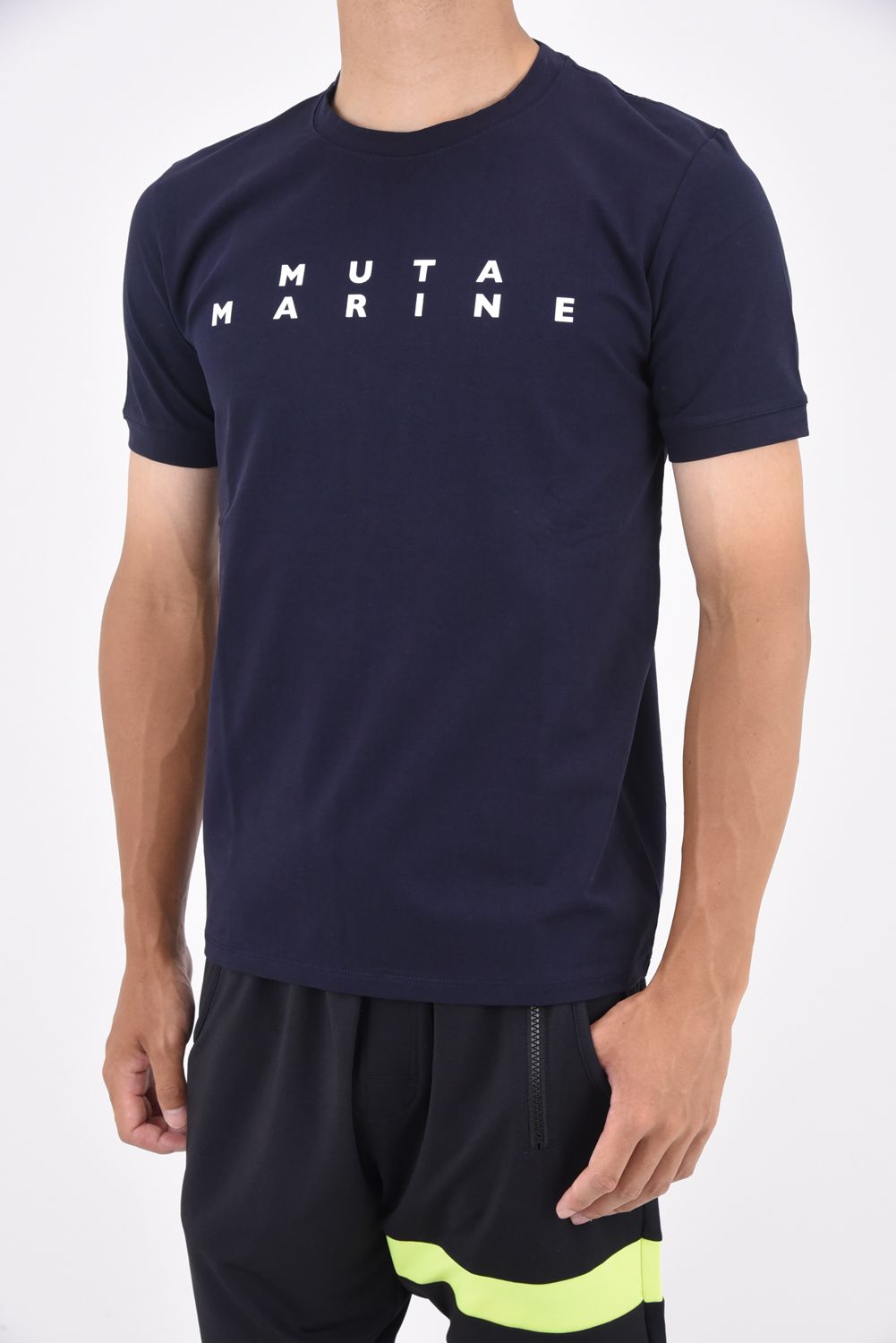 muta - US WAVE S/S T / WAVE プリントロゴ 半袖 Tシャツ ネイビー