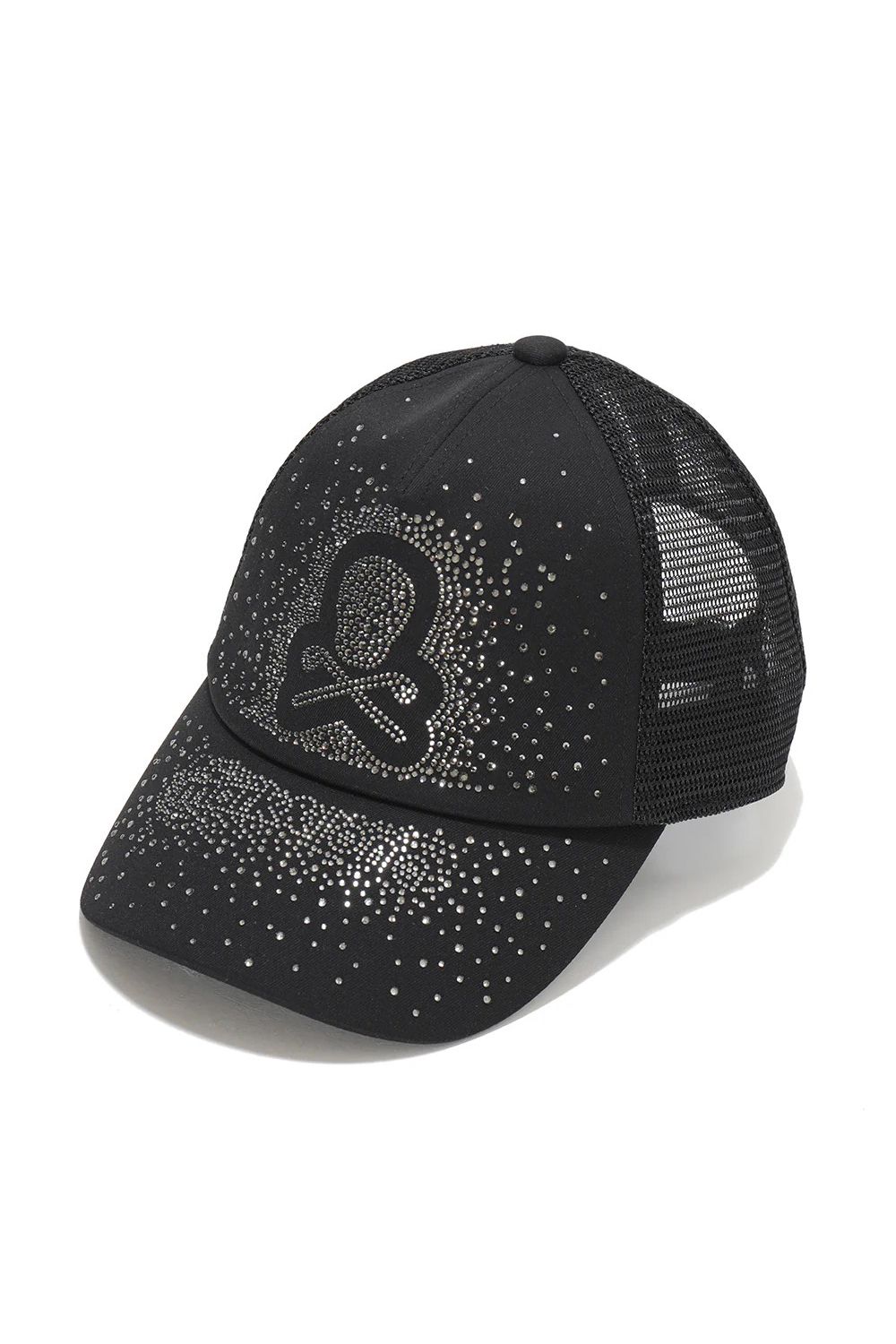 【26SS】 RADIANT MESH CAP / ラインストーンスカルロゴ メッシュキャップ (ブラック)