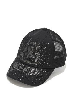 【26SS】 RADIANT MESH CAP / ラインストーンスカルロゴ メッシュキャップ (ブラック)