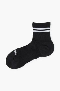 【26AW】【レディース】 WASHI LINE SOCKS / コーデュラコットン ライン ショートソックス (ブラック)