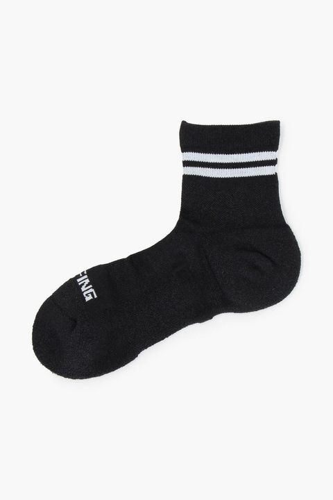【26AW】 WASHI LINE SOCKS / コーデュラコットン ライン ショートソックス (ブラック)