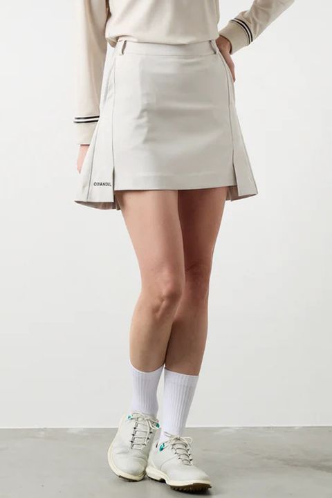 【25AW】【レディース】 BACK SIDE PLEATS SKIRT / バック サイド プリーツスカート (ホワイト)