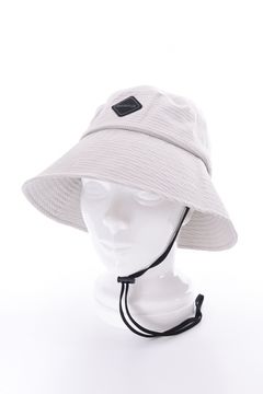 【26SS】【レディース】 WOMEN'S SEERSUCKER CORD STRAP WIDE HAT / シアサッカー コードストラップ付き バケットハット (ベージュ)