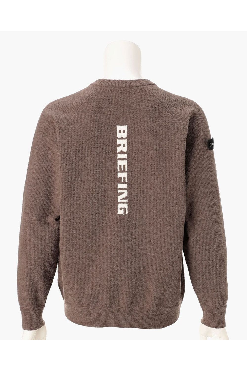 【26AW】 MEN’S AIRY YARN KNIT CREWNECK / エアリーファブリック ブランドロゴ クルーネックニット (モカ)