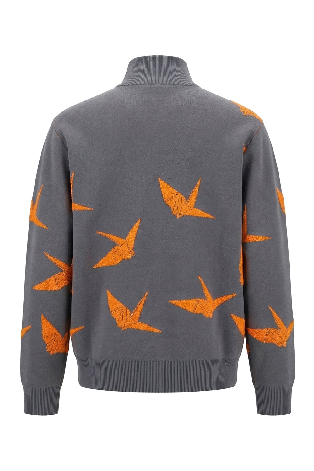 【26AW】 Dancing CraneJacquard Half-Zip Knit / ジャガード ハーフジップニット (グレー) (9月入荷予定)