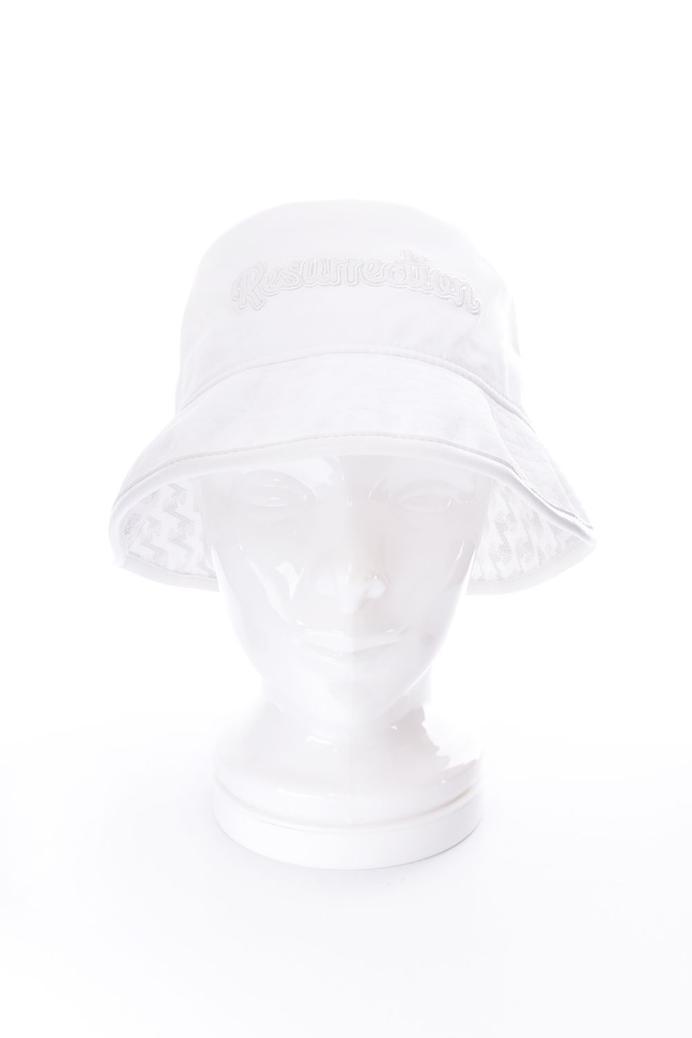 【26SS】 SYNTHETIC LEATHER BRIM BUCKET HAT / シンセティックレザーブリム バケットハット (ホワイト)