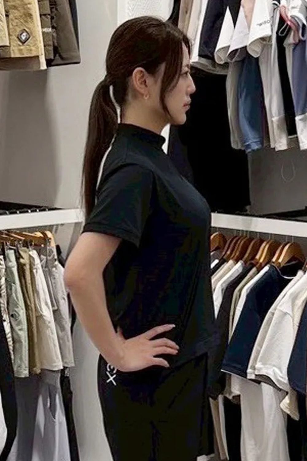 【ポイント10倍】 【26SS】【レディース】 WOMEN'S ECO PIQUE MOCK TEE / モックネックTシャツ (ブラック)