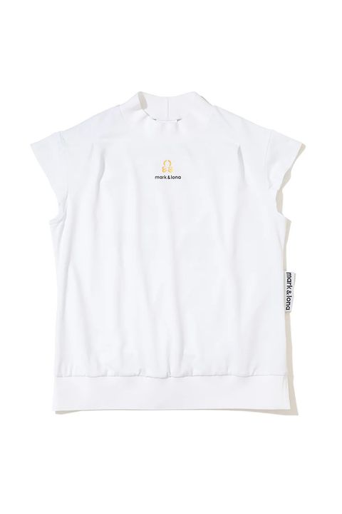 【26SS】【レディース】 GEMMA CRYSTAL MOCK / スワロフスキー キャップスリーブ モックネックTシャツ (ホワイト)