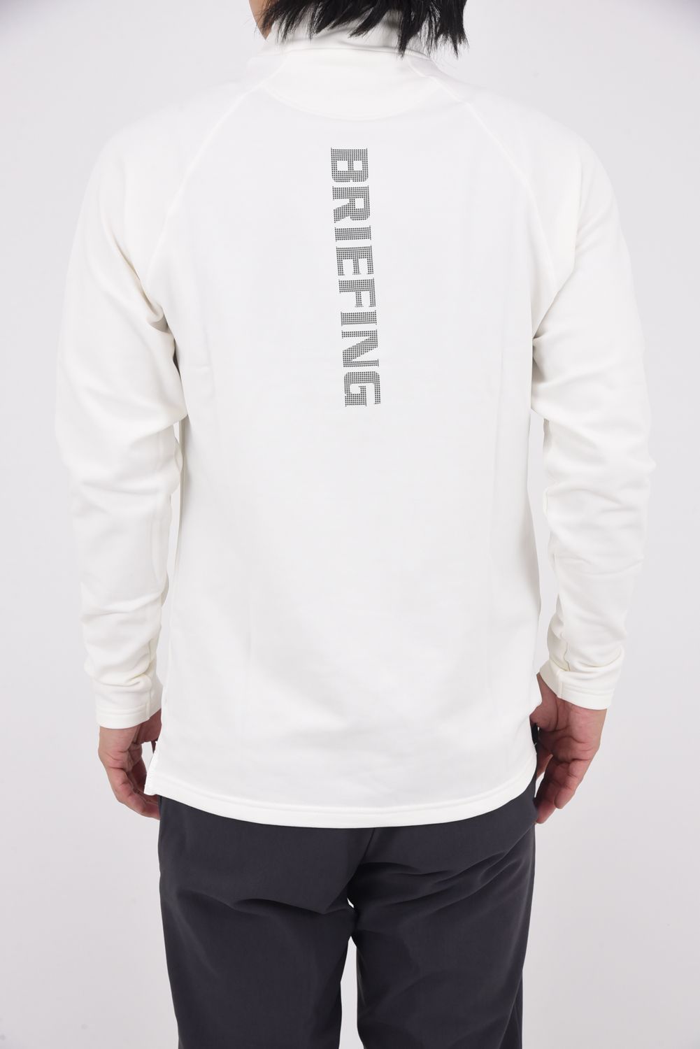 【25AW】 MEN’S WARM LS HIGHNECK / 裏起毛 ブランドロゴ モックネックTシャツ (ホワイト)