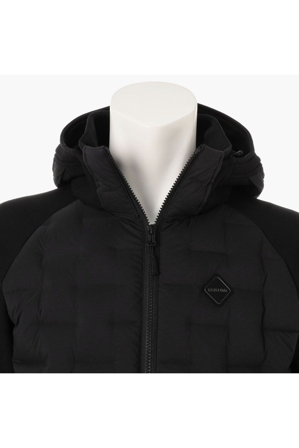 【25AW】 MEN'S HYBRID DOWN PARKA / ストレッチタフタ ダイヤモンドロゴ ハイブリッドダウンジップパーカー (ブラック)