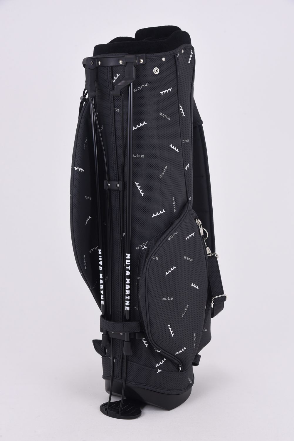 【銀行振込・代金引換不可】【返品・交換不可】 CADDY BAG / パンチング 総柄刺繍 キャディバッグ (ブラック)