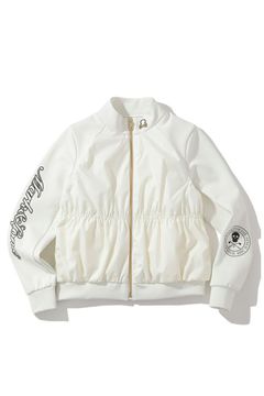 【レディース】 LIDI SHIRRED INSULATED ZIP-UP JACKET / シャーリングデザイン 中綿 ジップアップブルゾン (ホワイト)