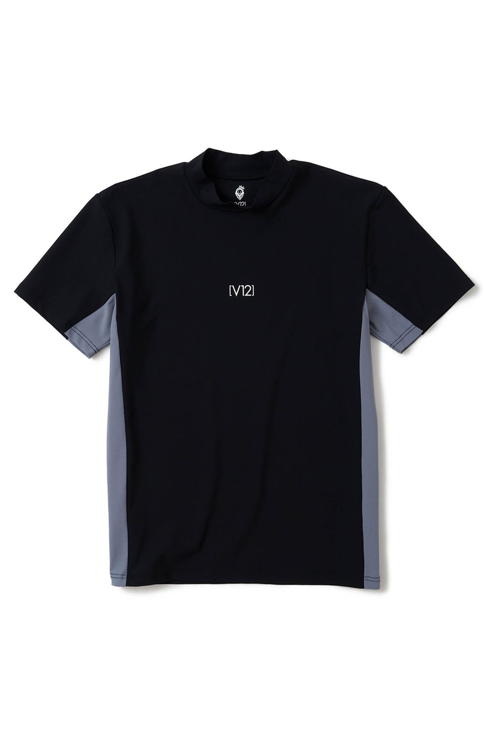 【26SS】 EXP MOCK / メッセージプリント バイカラー モックネックTシャツ (ブラック)