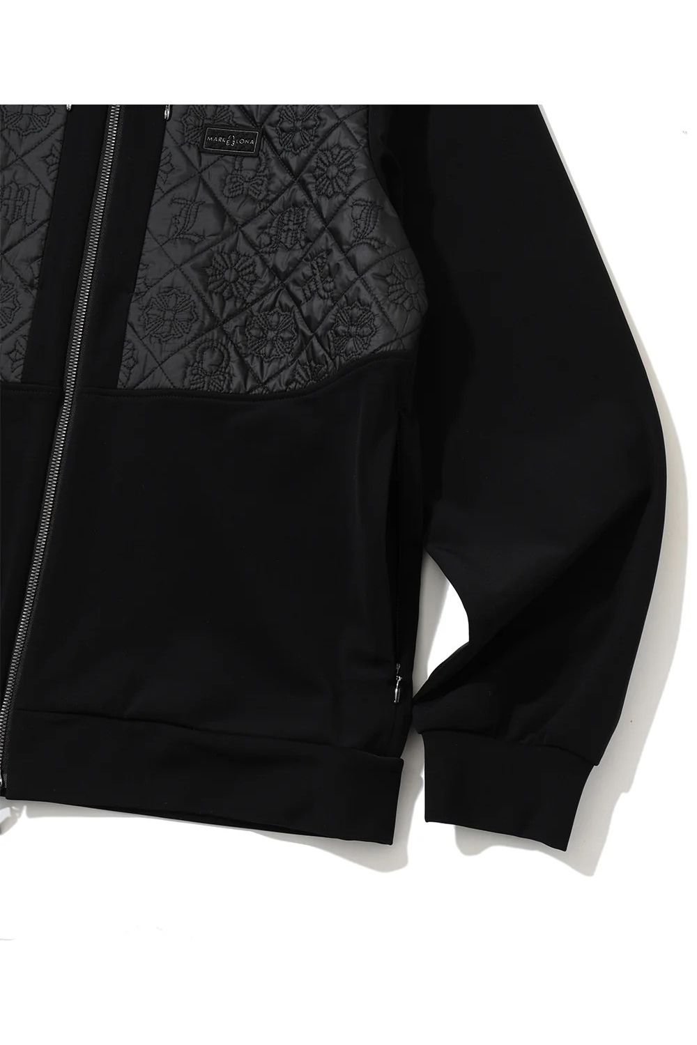 【26AW】 OBLIVION STRETCH HYBRID JACKET / モノグラムキルティング ボンディング素材 ハイブリッドジャケット (ブラック)