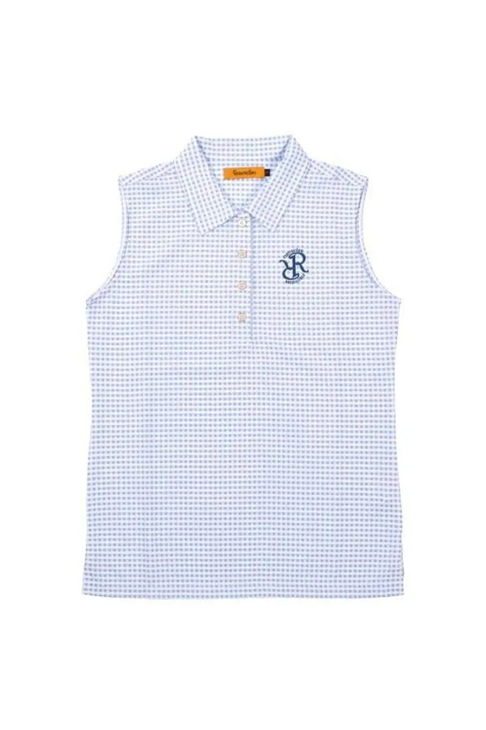 【26SS】【レディース】 GINGHAM CHECK SLEEVELESS POLO / ギンガムチェック ノースリーブ ポロシャツ (サックス)*