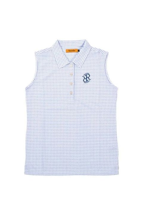 【26SS】【レディース】 GINGHAM CHECK SLEEVELESS POLO / ギンガムチェック ノースリーブ ポロシャツ (サックス)*