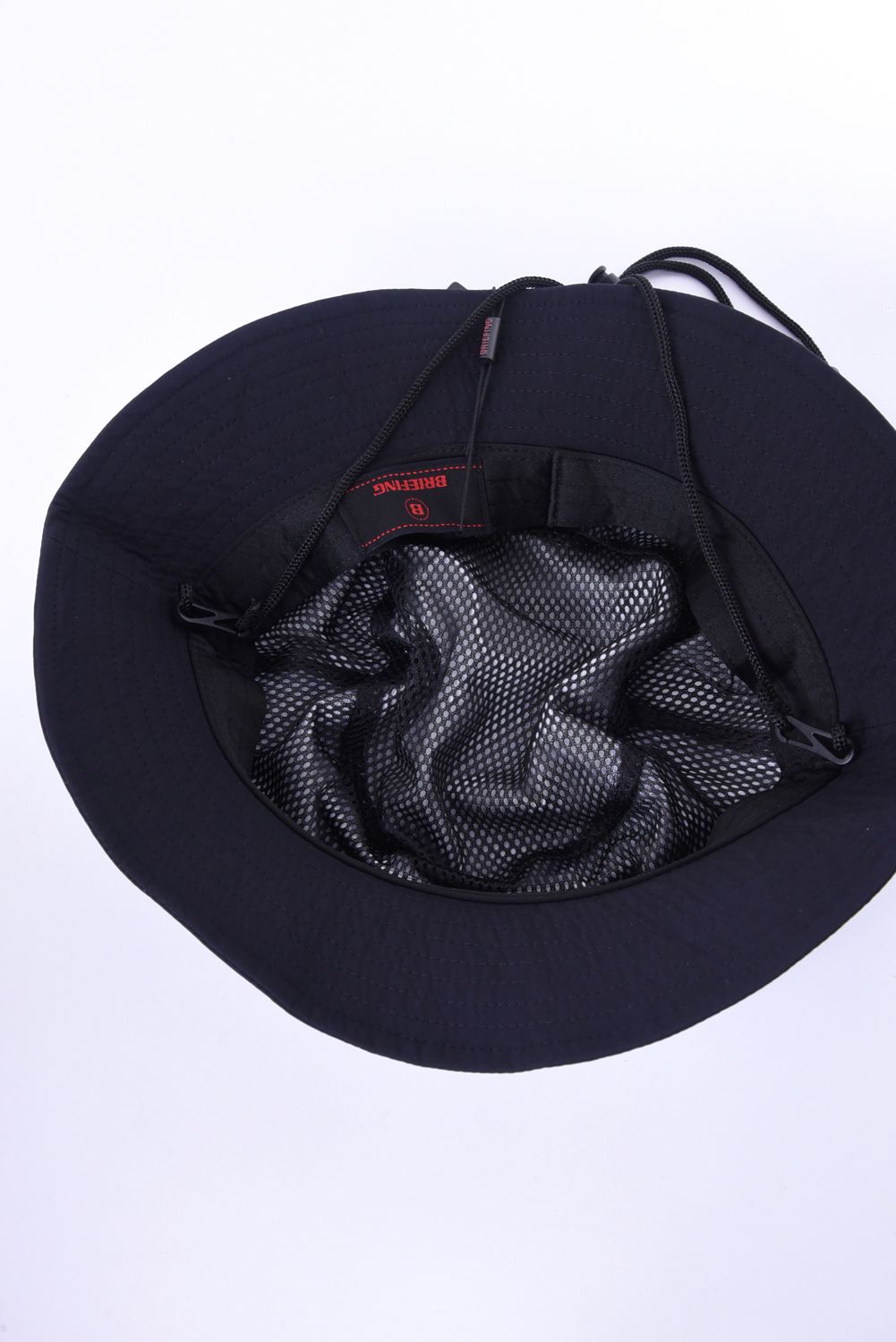 BRIEFING - MENS RAIN HAT / 刺繍ロゴ サファリハット ブラック 