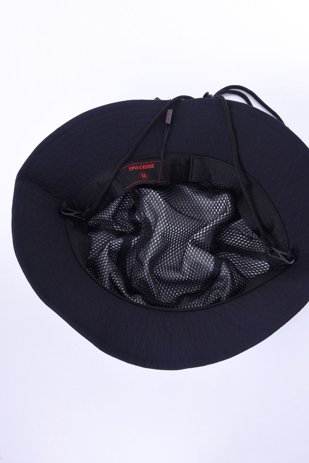 BRIEFING   MENS RAIN HAT / 刺繍ロゴ サファリハット ブラック