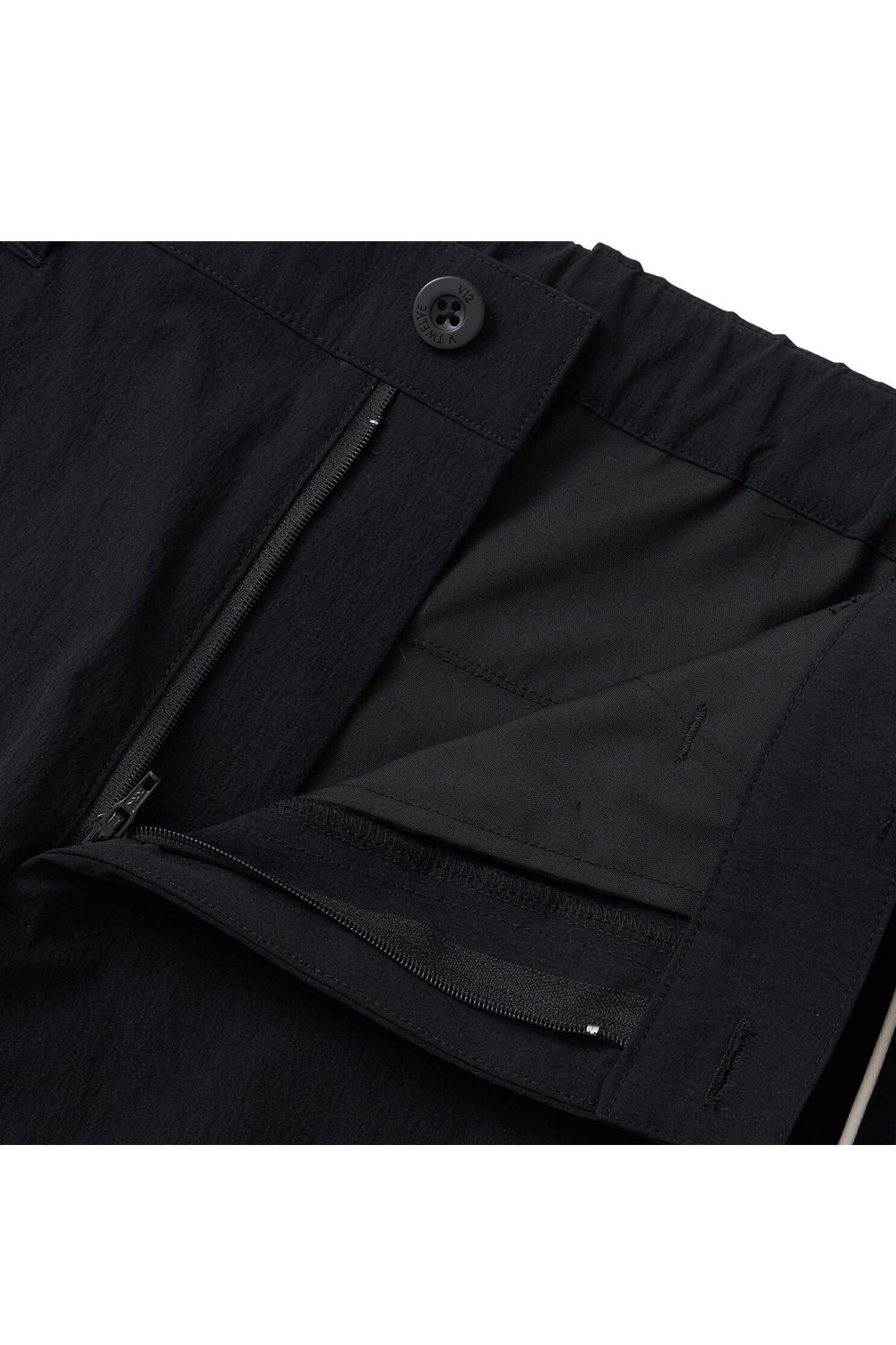 【26AW】【レディース】 OH PIPE PANTS / ホワイトパイピング ナイロンロングパンツ (ブラック)