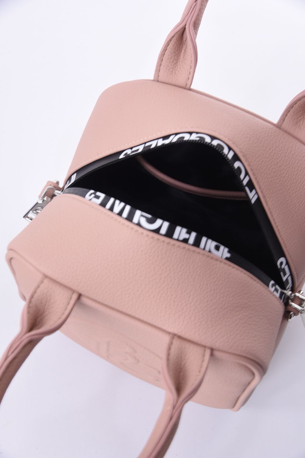 CUBE BAG / 113プレートロゴ シンセティックレザー キューブバッグ ピンク