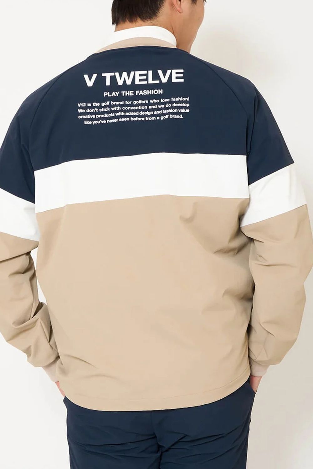 【26AW】 WB SWITCH JKT / ツートーン ブランドロゴ ナイロンジャケット (ネイビー)