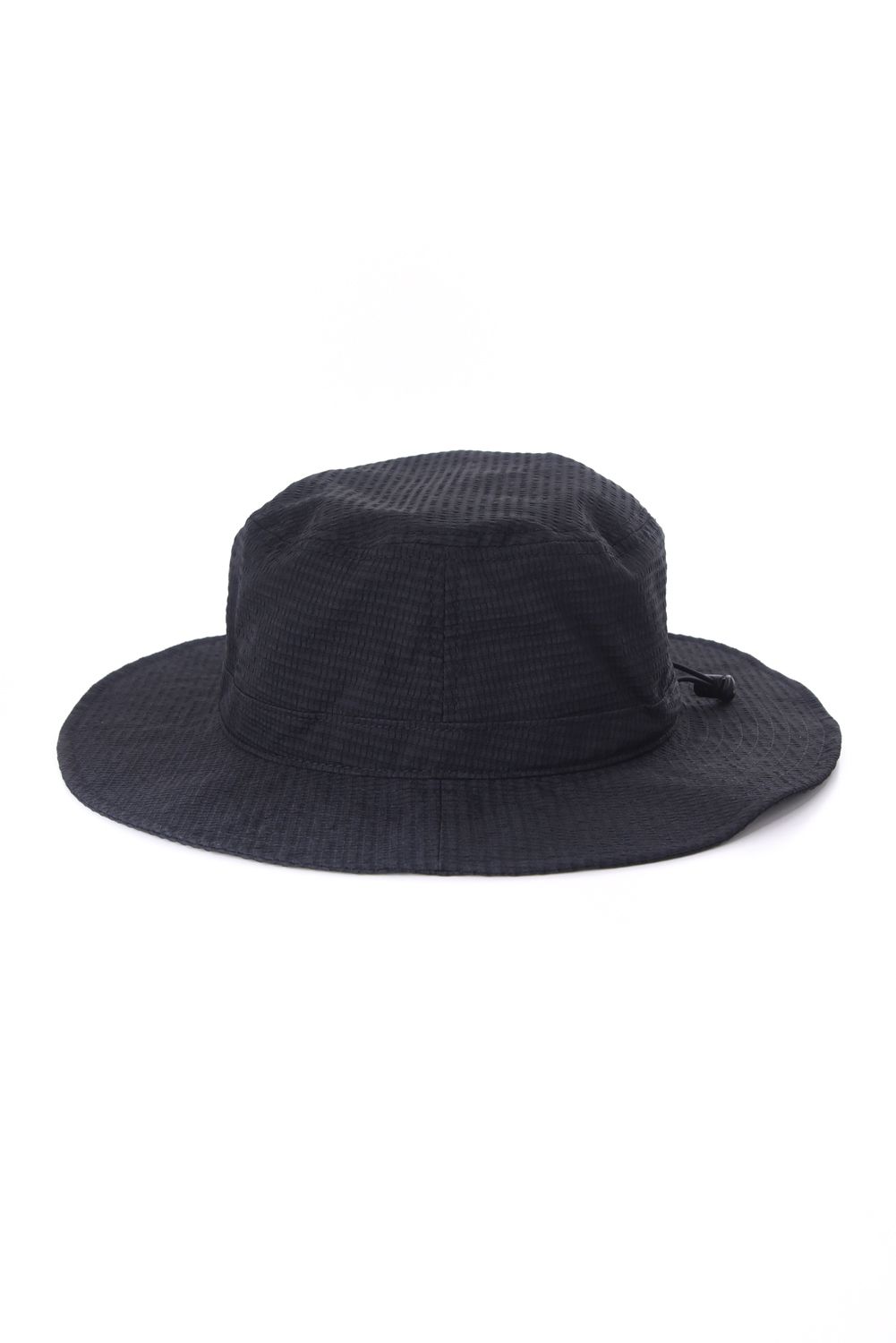 【26SS】 MEN’S SEERSUCKER WIDE HAT / シアサッカー ダイヤモンドロゴ ワイドハット (ブラック)