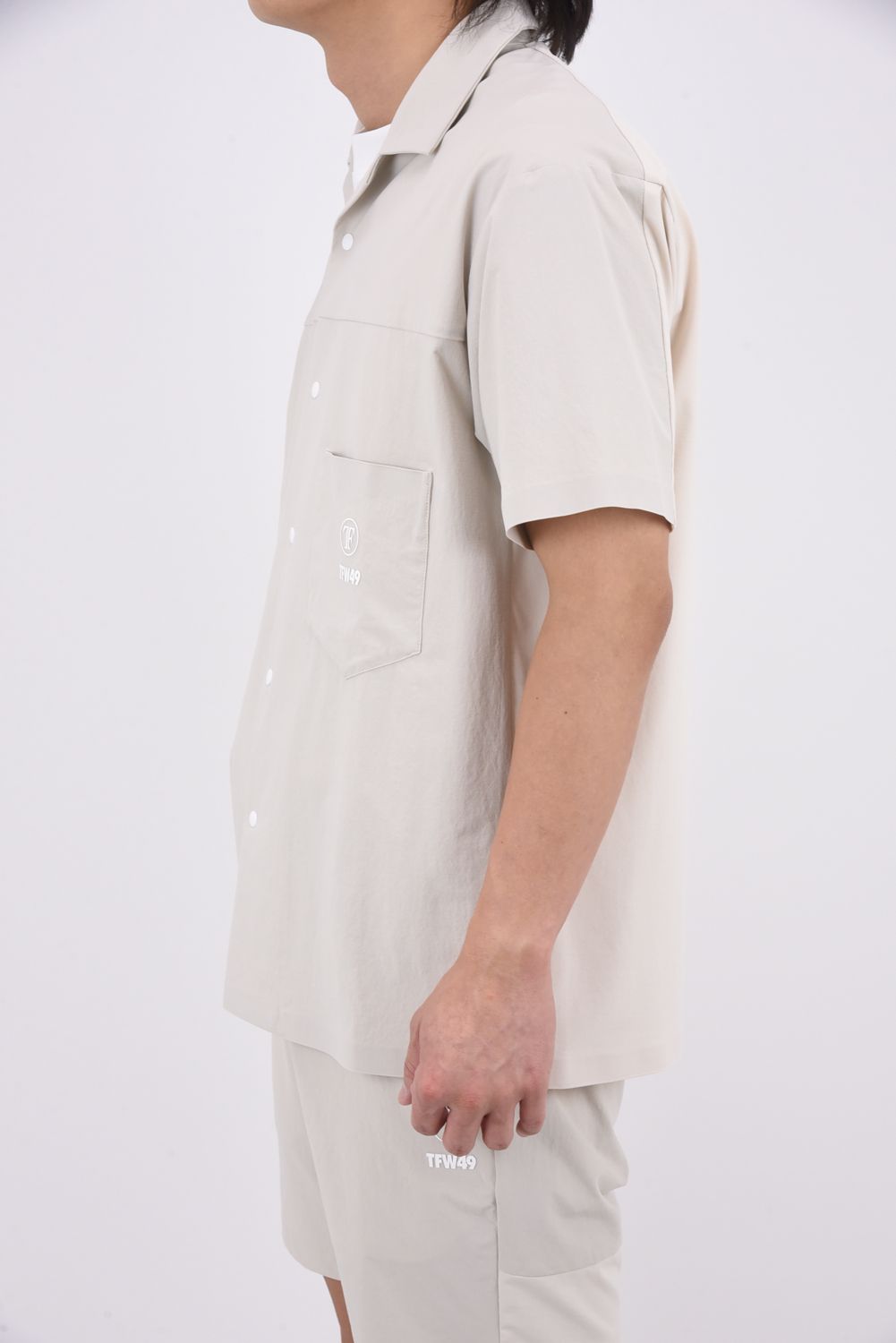 TFW49 - 【26SS】 COMBINATION OPEN COLLAR SHIRT / 異素材切り替え