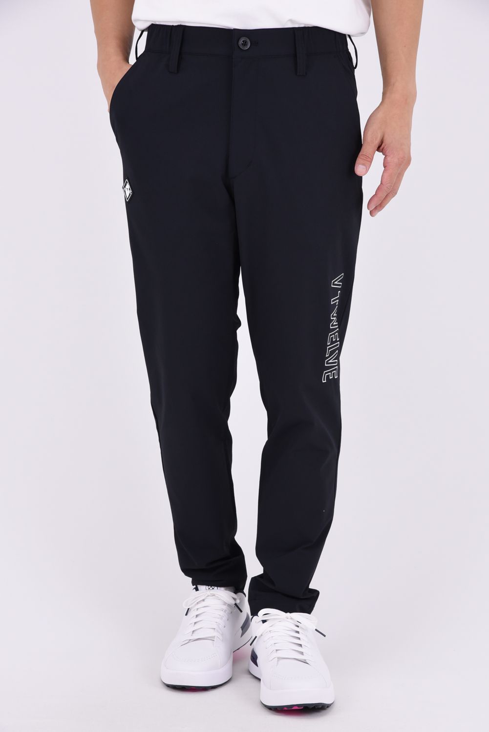 【26AW】 MOLD LOGO PANTS / 高撥水生地 サイドロゴ ナイロンロングパンツ (ブラック)