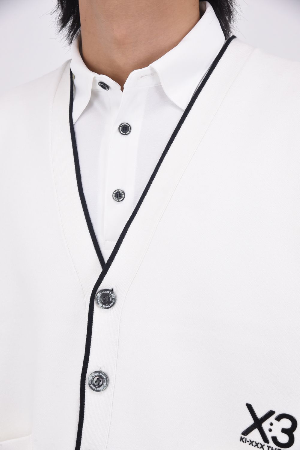 【25AW】 RIB LINE KNIT CARDIGAN / リブ ライン ニット カーディガン (オフホワイト)