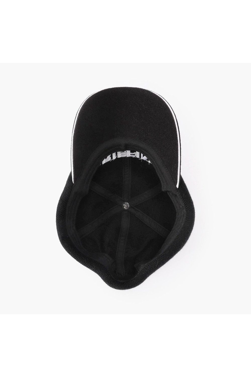 【26AW】 MEN’S WOOLY WARM CAP / ウール調ニット素材 リブニット付ウォームキャップ (ブラック)