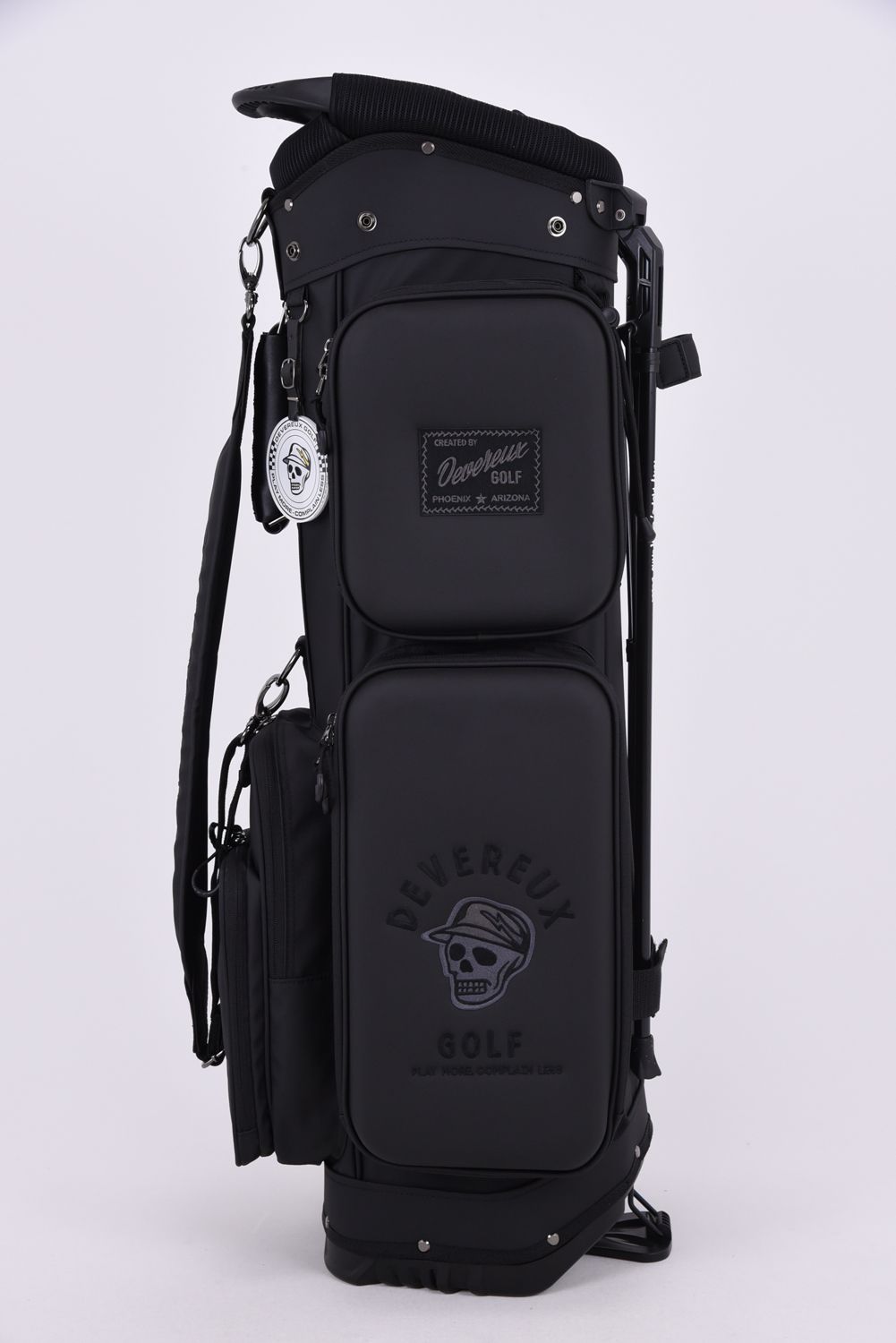 【26AW】 PIONEER TOWN Deep Side Pocket CADDIE BAG / ワントーンカラーロゴアソート スタンドタイプ キャディバッグ (ブラック)