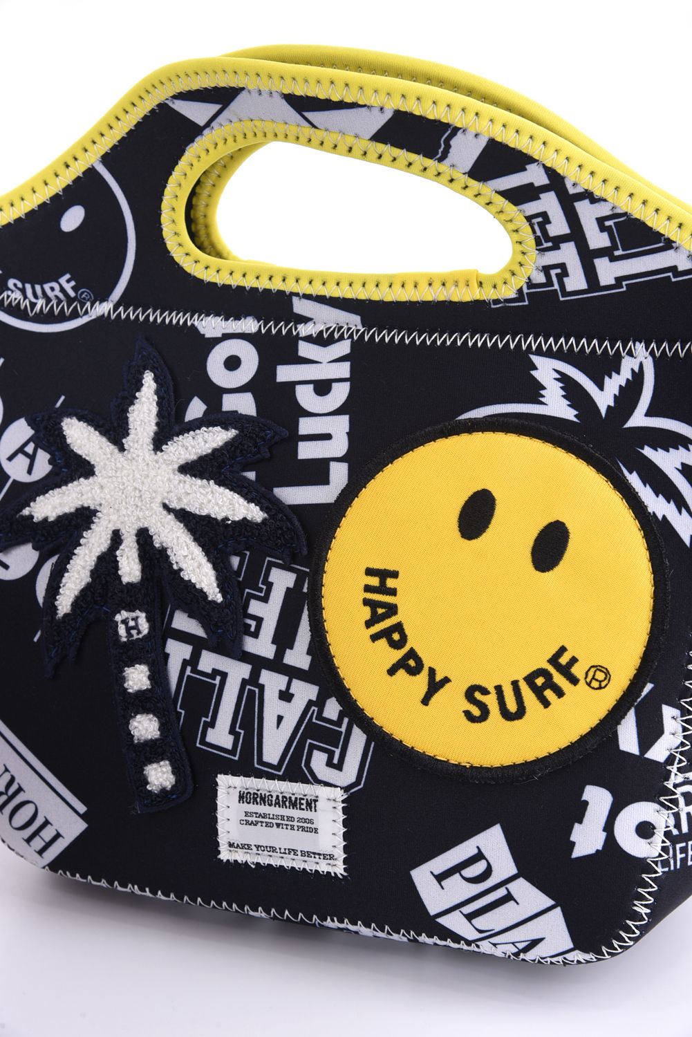 MINI TOTE BAG / VINTAGEモチーフ サガラワッペン 2WAYミニトートバッグ ブラック