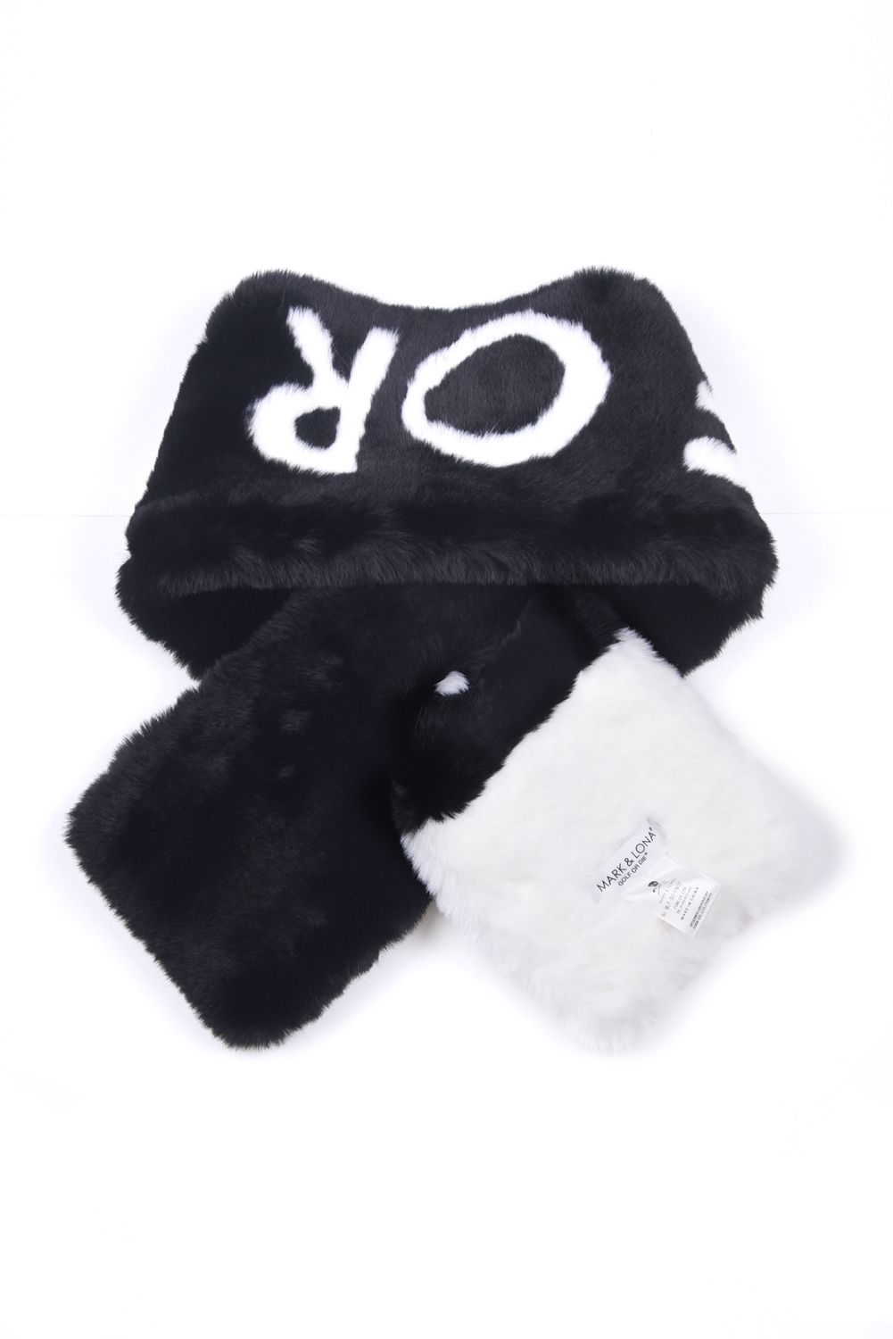 【2025AW 木村拓哉さん着用 VOL.7】 G.O.D FAUX FUR WRAP MUFFLER / エコファー ブランドロゴ ネックウォーマー (ブラック)